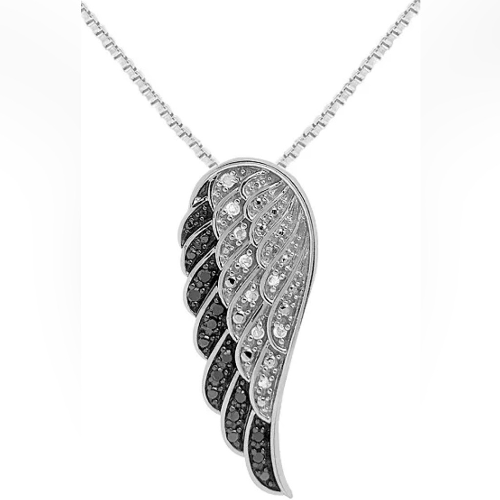 Black Diamond And White Diamond Pendant
